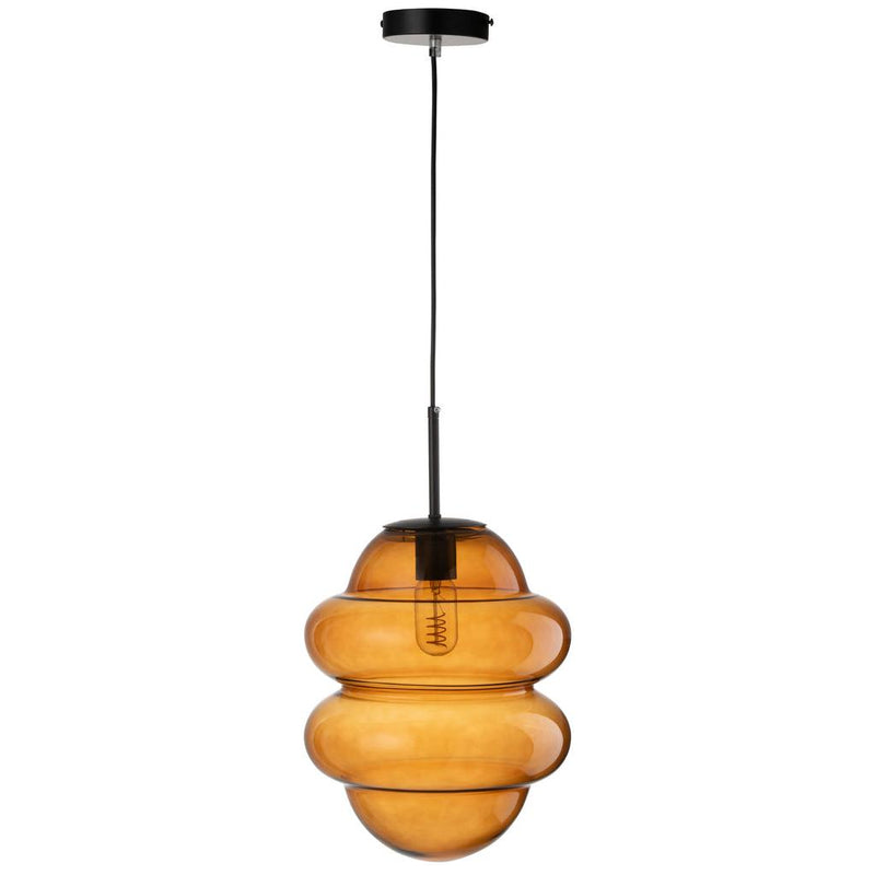 Hanglamp Bruin Glas 28 cm 28x28x160 cm-Hanglampen-J-Line