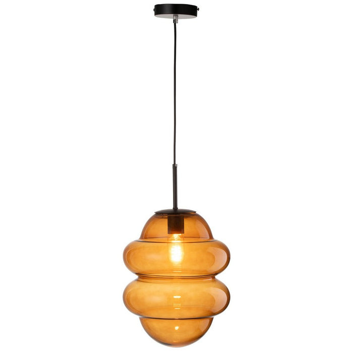 Hanglamp Bruin Glas 28 cm-Tafellampen-J-Line
