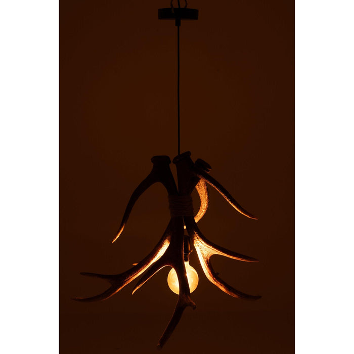Hanglamp Bruin Polykunsthars L 45 cm-Hanglampen-J-Line