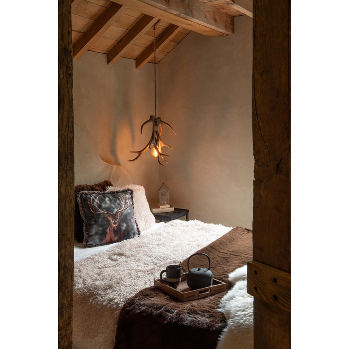 Hanglamp Bruin Polykunsthars L 45 cm-Tafellampen-J-Line