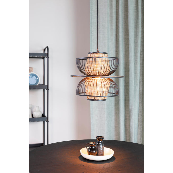 Hanglamp Carmen Er Metal Zwart 40x40x138 cm-Hanglampen-Creating Home