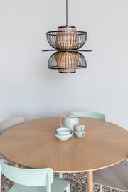 Hanglamp Carmen Er Metal Zwart 40x40x138 cm-Hanglampen-Creating Home