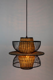 Hanglamp Carmen Er Metal Zwart 40x40x138 cm-Hanglampen-Creating Home