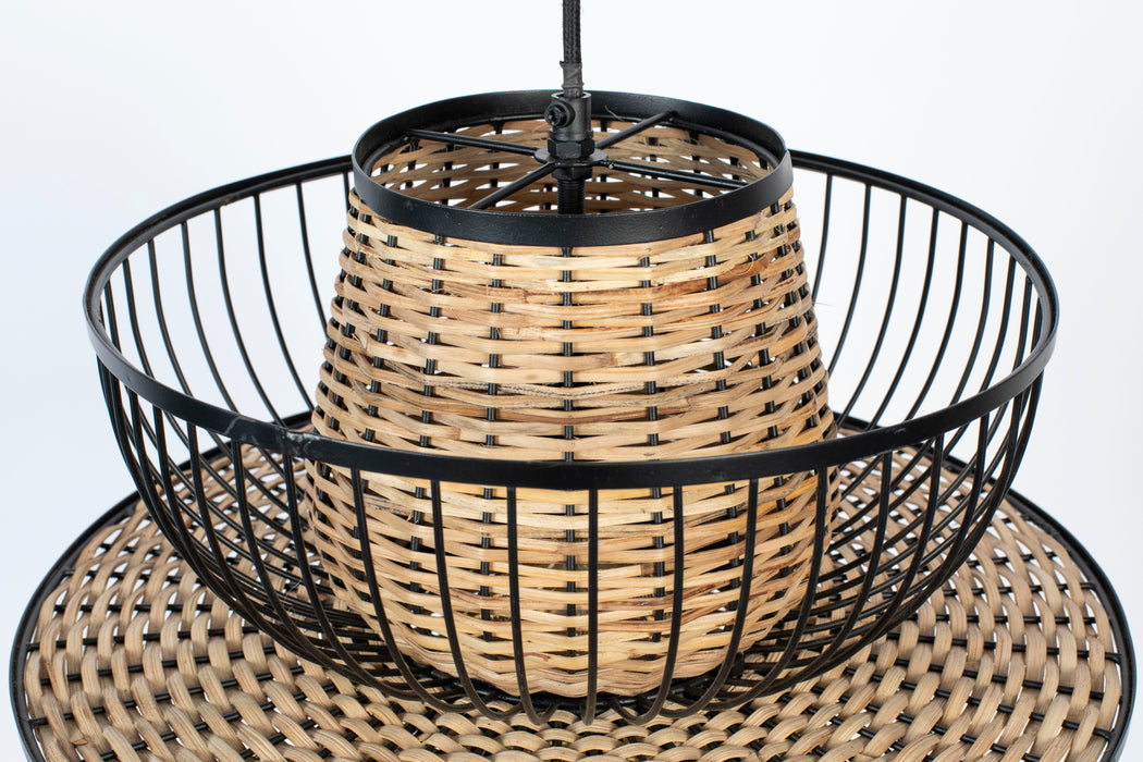 Hanglamp Carmen L Metaal Zwart Ø40x138 cm E27-Tafellampen-Creating Home