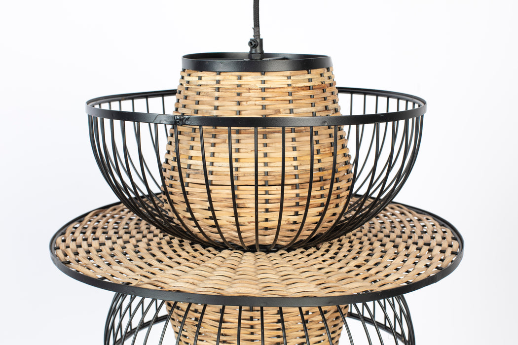 Hanglamp Carmen L Metaal Zwart Ø40x138 cm E27-Tafellampen-Creating Home