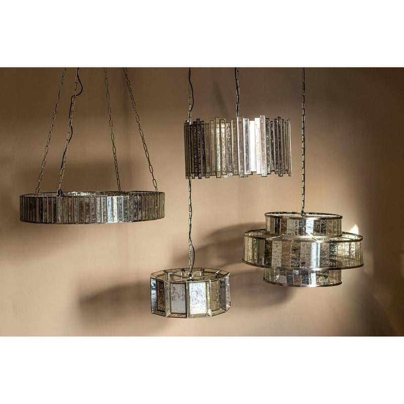 Hanglamp Cenna Brass Glas Geel 46x46x20 cm-Hanglampen-PTMD