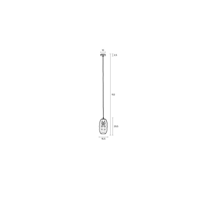 Hanglamp Charmante Bolvormige Glass Grijs 16.5x16.5x152 cm
