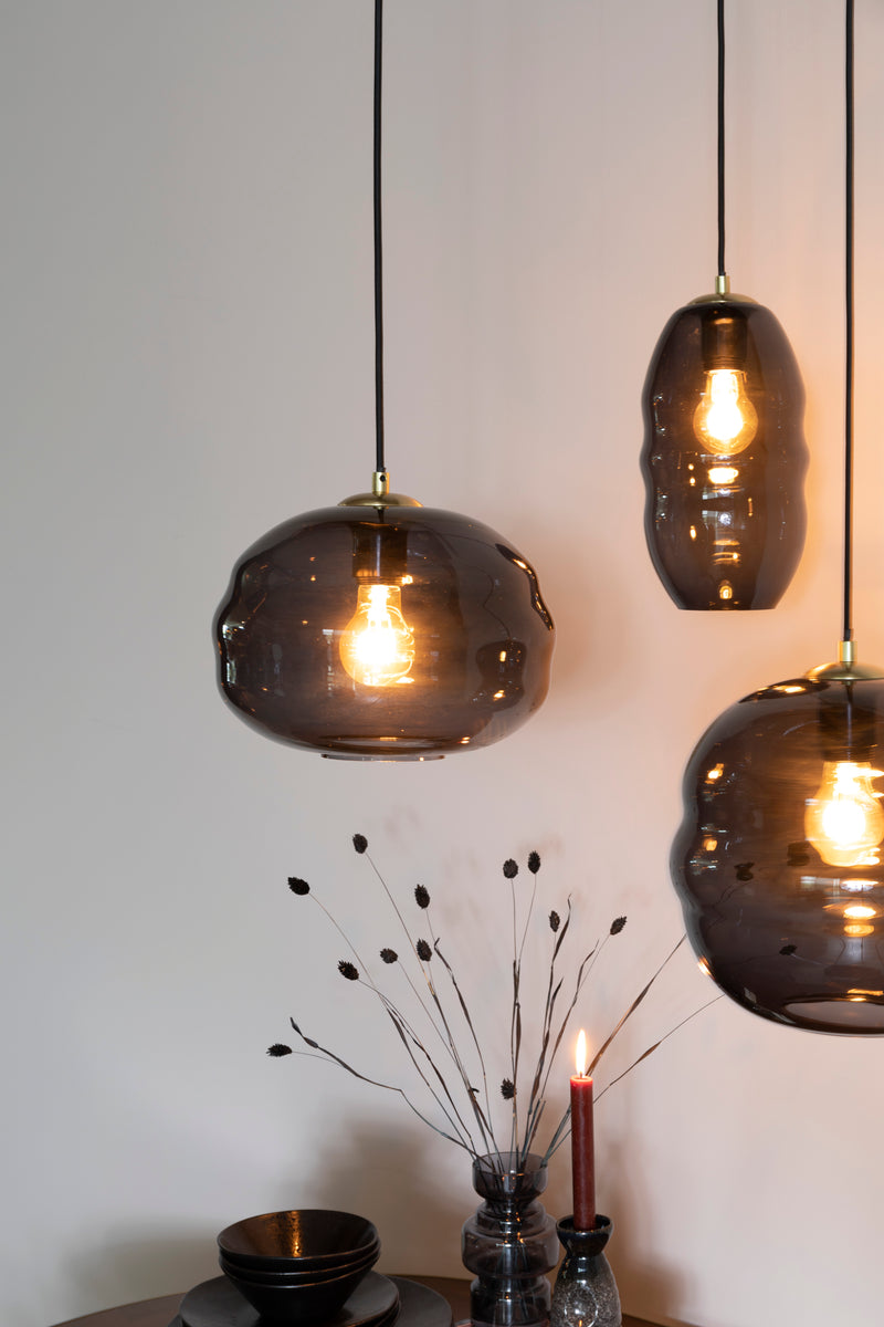 Hanglamp Charmante Bolvormige Glass Grijs 16.5x16.5x152 cm-Hanglampen-Creating Home