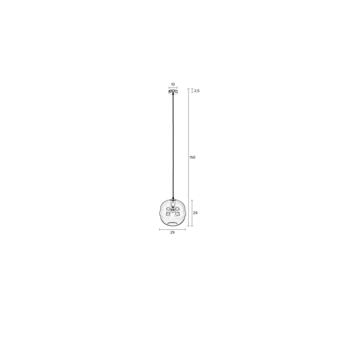 Hanglamp Charmante Bolvormige Glass Multicolour 29x29x150 cm