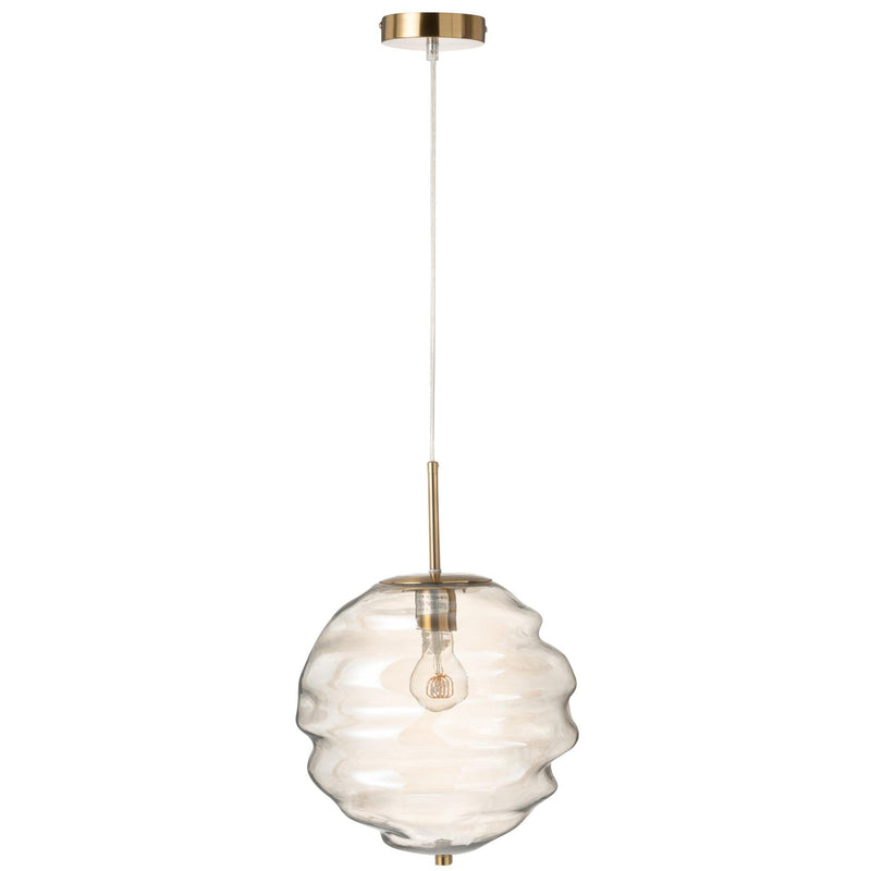 Hanglamp Cognac Glas 30 cm 30x30x34 cm-Hanglampen-J-Line