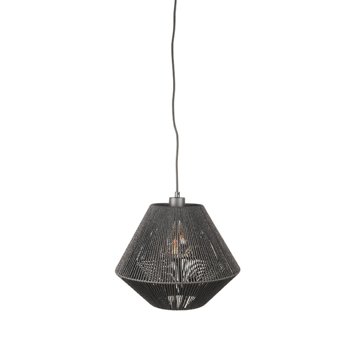 Hanglamp Ibiza Jute Zwart 25x25x150 cm-Hanglampen-LABEL51