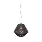 Hanglamp Ibiza Jute Zwart 25x25x150 cm-Hanglampen-LABEL51