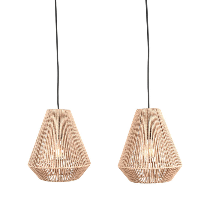 LABEL51 Hanglamp Ibiza - Naturel - Jute - 2-Lichts-Tafellampen-LABEL51