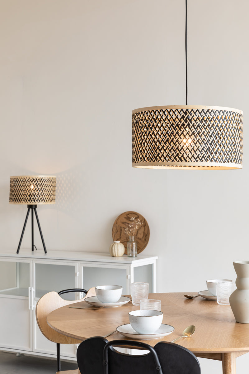 Hanglamp Isla Mix Bamboo Wood Beige 33x33x153 cm-Hanglampen-Creating Home