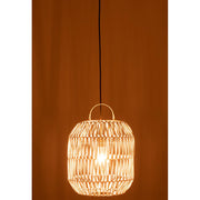 Hanglamp Lampenkap Cylinder Rotan Wit 32x32x49 cm-Hanglampen-J-Line