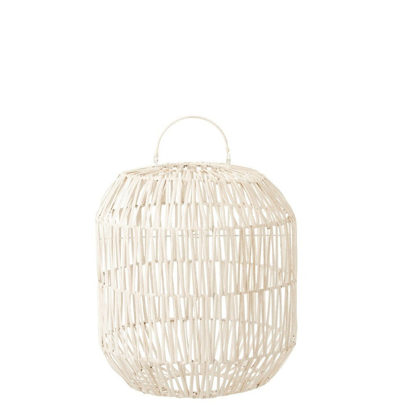 Hanglamp Lampenkap Cylinder Rotan Wit 32x32x49 cm-Hanglampen-J-Line