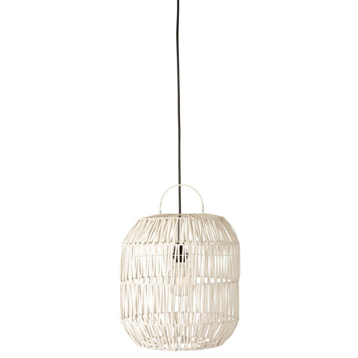 Hanglamp Lampenkap Cylinder Rotan Wit-Hanglampen-J-Line