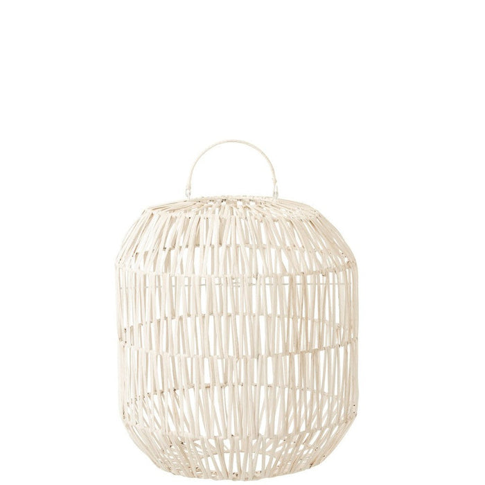 Hanglamp Lampenkap Cylinder Rotan Wit-Hanglampen-J-Line