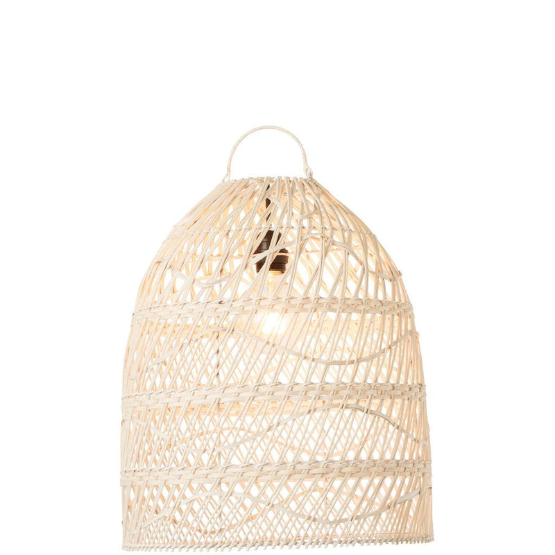 Hanglamp Lampenkap Waves Rotan Wit 40x40x45 cm-Hanglampen-J-Line