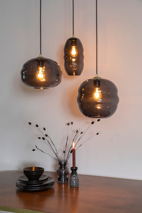 Hanglamp Lauren S Glas Grijs Ø16.5x152 cm E27-Tafellampen-Creating Home