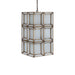 PTMD Layra hanglamp van wit melkglas met antiek metalen frame, 24x24x45 cm.