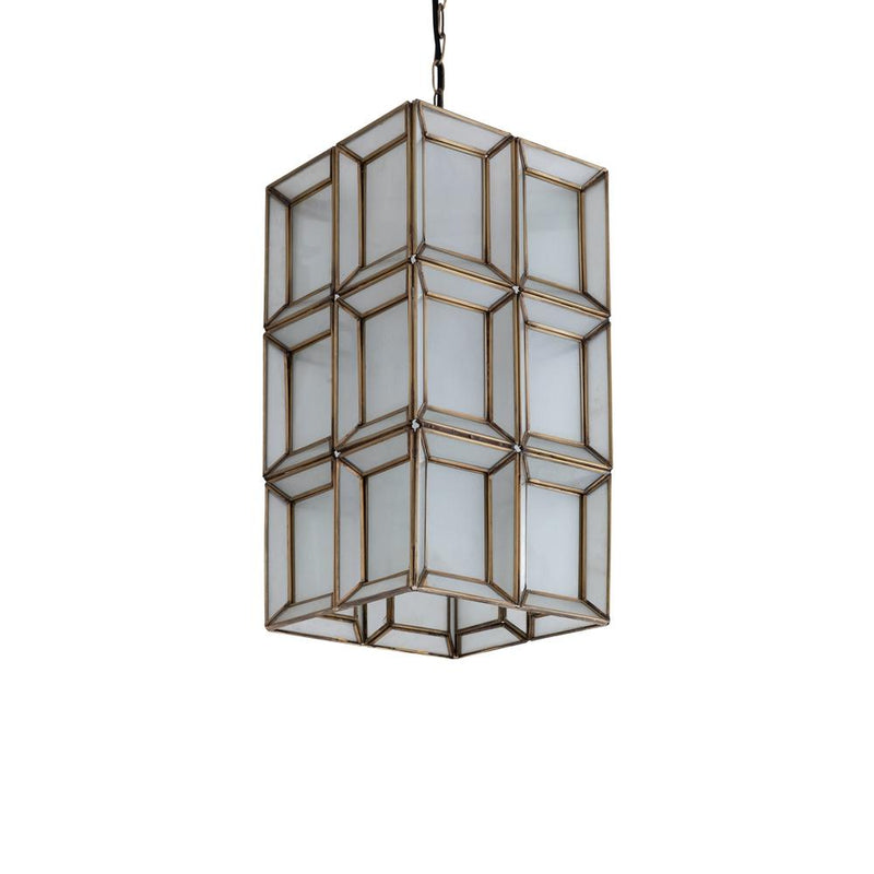 Hanglamp Layra Milk Glas Wit 24x24x45 cm-Hanglampen-PTMD