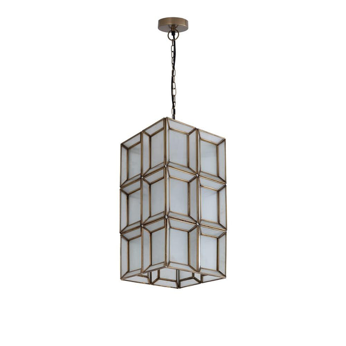 Hanglamp Layra Milk Glas Wit 24x24x45 cm-Hanglampen-PTMD