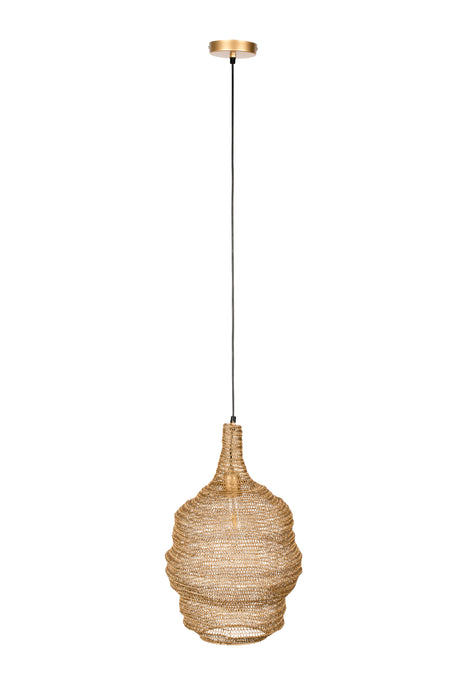 Hanglamp Lena M Brass Metaal Goud Ø37x155 cm E27-Tafellampen-Creating Home