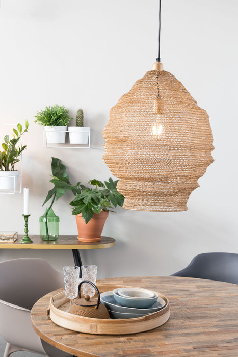 Hanglamp Lena L Brass Metaal Goud Ø48x158 cm E27-Tafellampen-Creating Home
