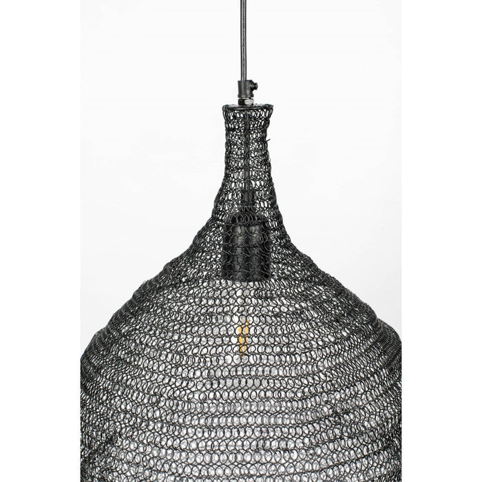 Hanglamp Lena Fijne Iron Zwart 37x37x155 cm-Hanglampen-Creating Home