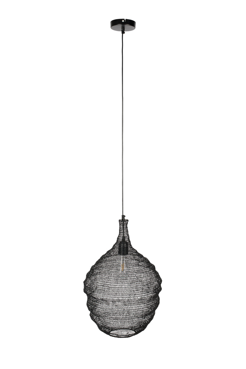 Hanglamp Lena Fijne Iron Zwart 37x37x155 cm-Hanglampen-Creating Home