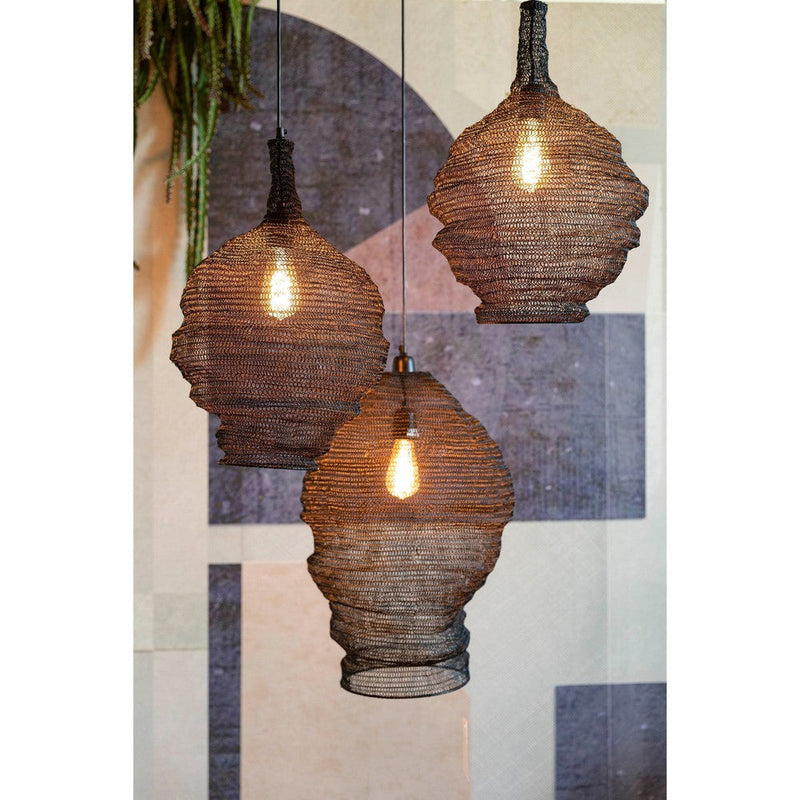 Hanglamp Lena Fijne Iron Zwart 37x37x155 cm-Hanglampen-Creating Home