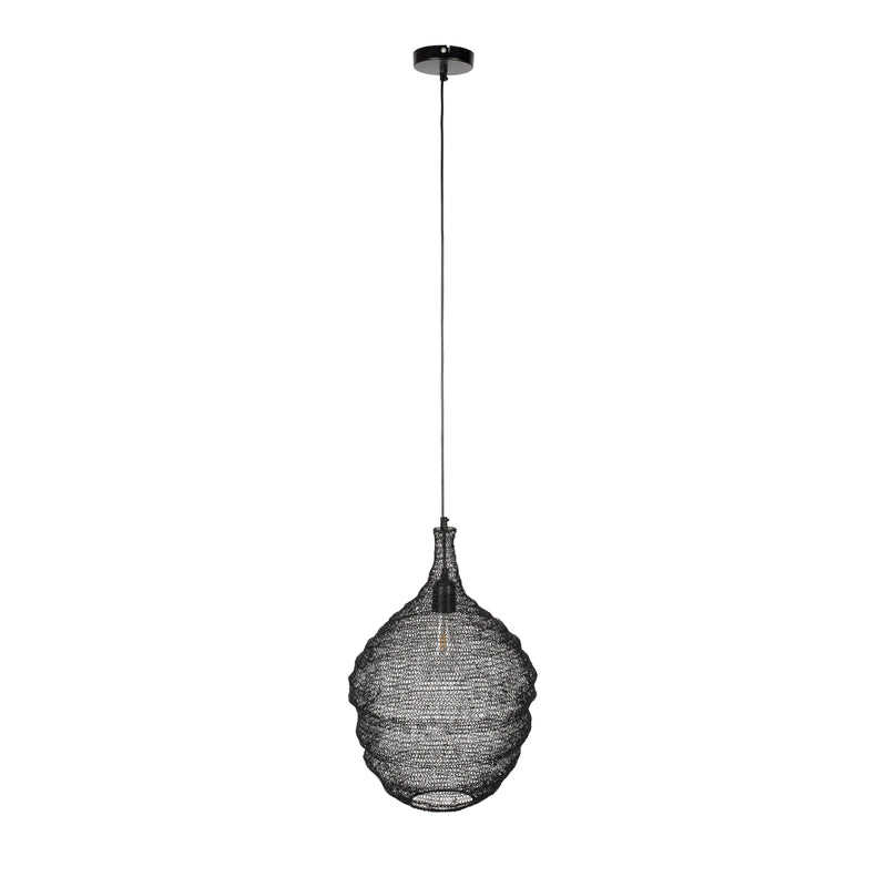 Hanglamp Lena Fijne Iron Zwart 37x37x155 cm-Hanglampen-Creating Home