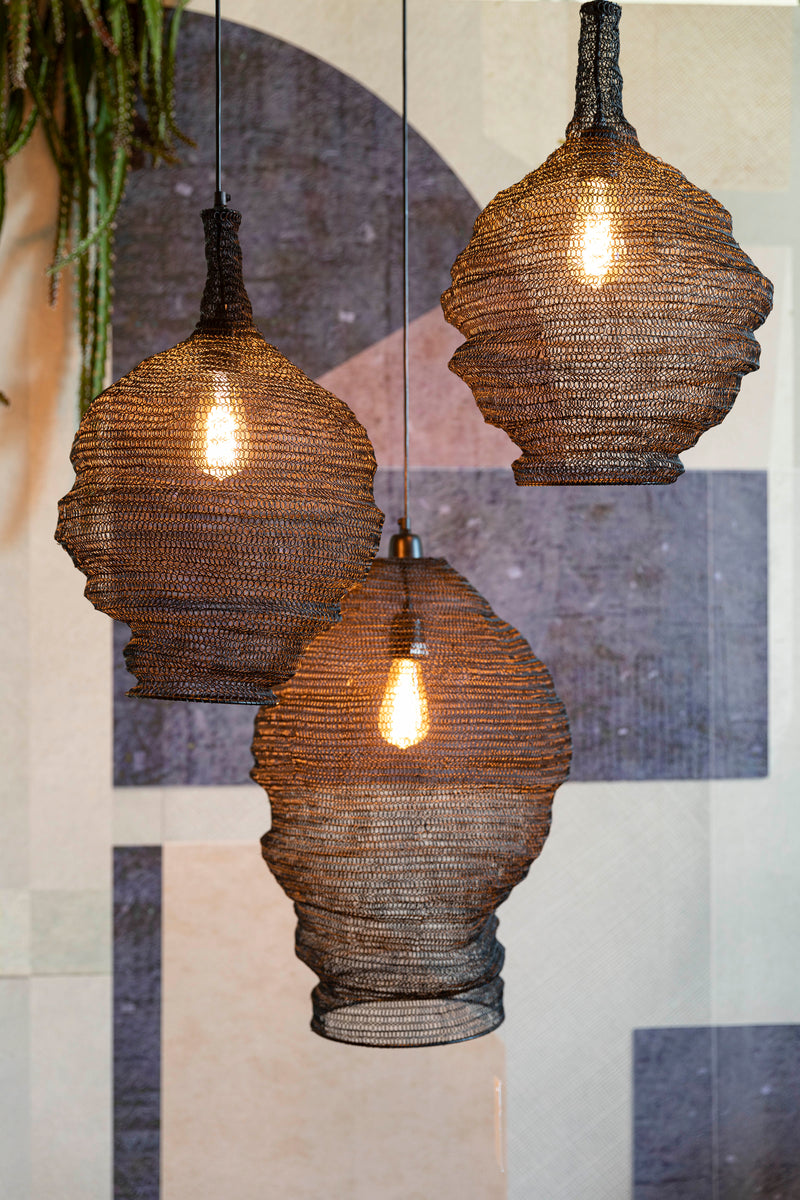 Hanglamp Lena Fijne Iron Zwart 48x48x158 cm-Hanglampen-Creating Home