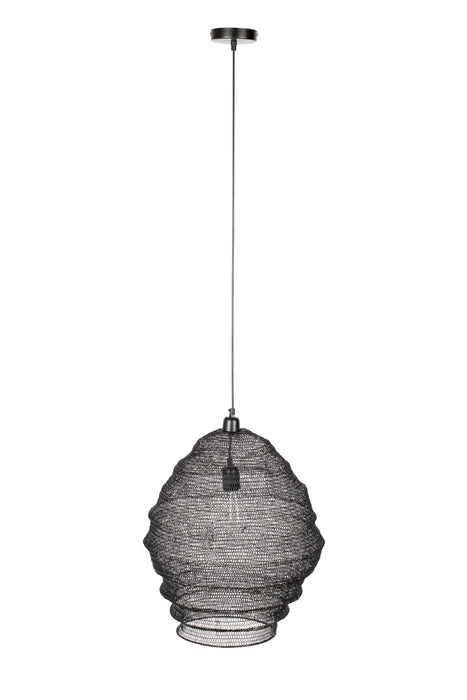 Hanglamp Lena L Metaal Zwart Ø48x158 cm E27-Tafellampen-Creating Home