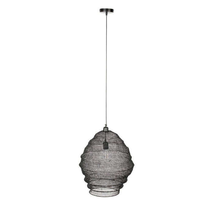 Hanglamp Lena L Metaal Zwart Ø48x158 cm E27-Tafellampen-Creating Home