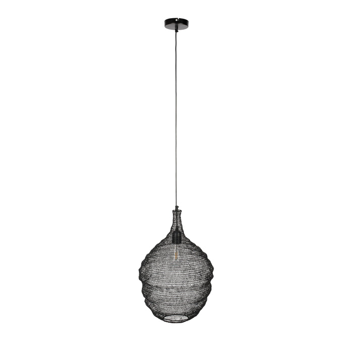 Hanglamp Lena M Metaal Zwart Ø37x155 cm E27-Tafellampen-Creating Home