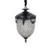 PTMD Lidde hanglamp van 70 cm met grijs glas en decoratieve metalen details in een elegante ovale vorm.