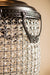 Grijze PTMD Lidde hanglamp van 70 cm met ovaal design van glas en metalen details.