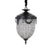 Ovale PTMD Lidde hanglamp van 70 cm met grijs glas en decoratieve metalen details.