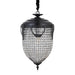 PTMD Lidde hanglamp van 82 cm met ovaal glazen kristalontwerp en zwarte metalen details.