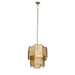 Hanglamp Loucas Brass Glas Geel 42x42x48 cm-Hanglampen-PTMD