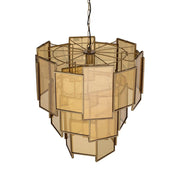 Hanglamp Loucas Brass Glas Geel 56x56x72 cm-Hanglampen-PTMD