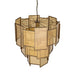 Hanglamp Loucas Brass Glas Geel 56x56x72 cm-Hanglampen-PTMD