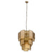 Hanglamp Loucas Brass Glas Geel 56x56x72 cm-Hanglampen-PTMD
