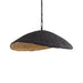 Zwarte PTMD Majid hanglamp van papier met golvende lijnen, afmeting 71x53x23 cm.