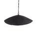 Zwarte PTMD Majid hanglamp van papier met een organisch, golvend design van 71x53x23 cm aan een metalen ketting.
