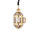 Ovale PTMD hanglamp Mikk van 71 cm met goudkleurig messing frame en transparant glas.