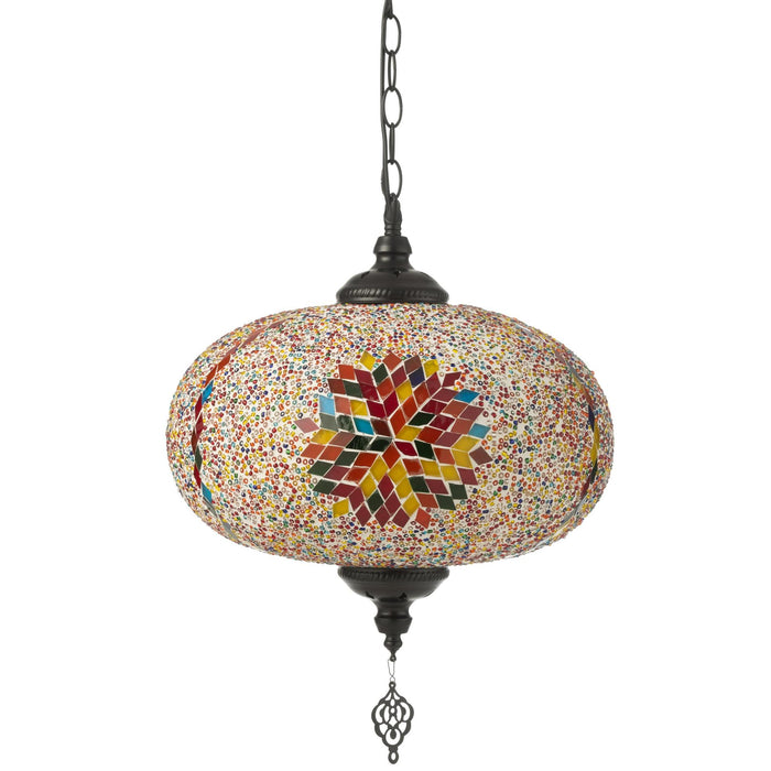 Hanglamp Oranje Metaal L 30 cm 30x30x80 cm-Hanglampen-J-Line