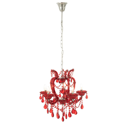 Hanglamp Rood Ijzer Antiek 53 cm 53x53x57 cm-Hanglampen-J-Line